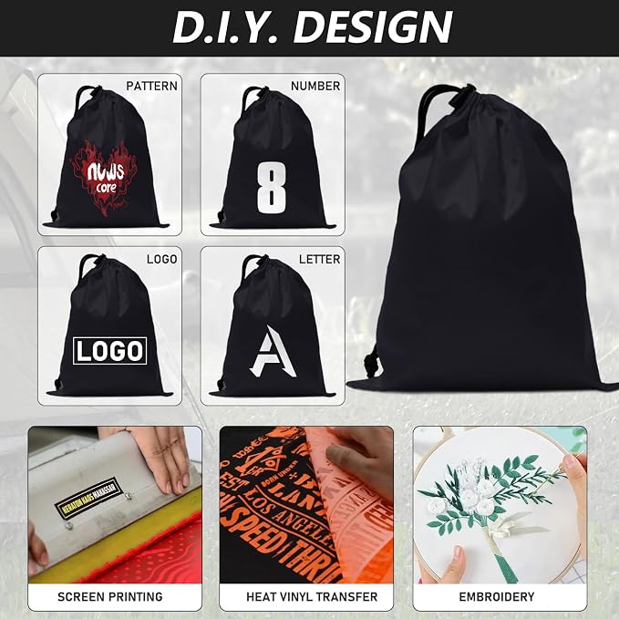 iMucci Upgrade Drawstring Bag Sack Nylon Bag Ditty Bag for Gym Traveling, Hiking, Yoga, Shopping
