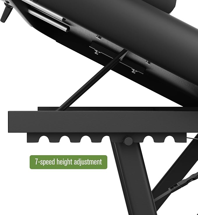 Olela Heavy Duty Stationary Massage Table - Adjustable Massage Table with Adjustable Height & Backrest, Treatment Tables with PU Leather, C-Shaped Pillow and Sturdy Metal Frame Support Up to 1000LBS
