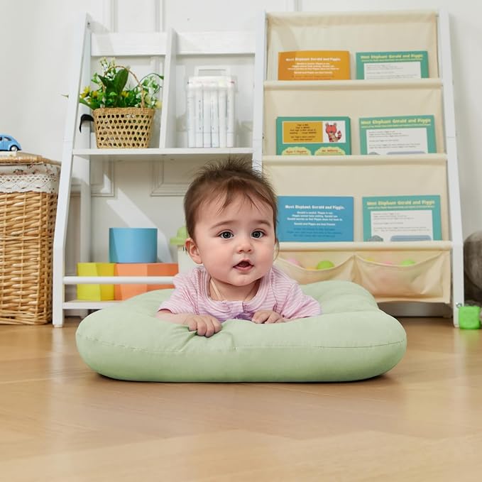 Baby Lounger for Infants Babies 0-12 Months, Bionic Organic Lounger, Soft Cotton Breathable Infant Floor Seats & Loungers for Newborn Baby Shower Gifts (Light Green)