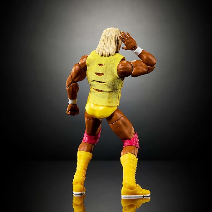 Mattel WWE Ultimate Edition Action Figure & Accessories Set, Hulk Hogan 6-inch Collectible with Swappable Heads & Hands, 30 Articulation Points