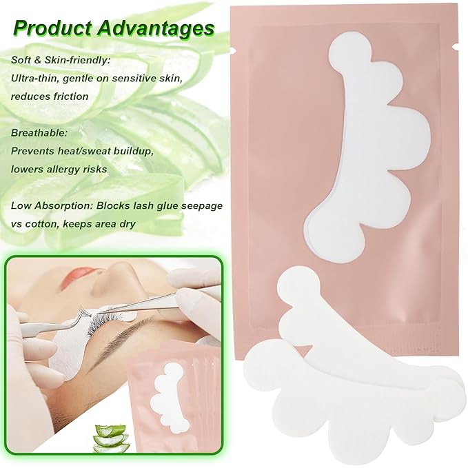 100 Pairs Under Eye Gel Pads for Eyelash Extensions, Lint-Free Disposable Eye Patches for Lash Extension Kit Smooth & Easy to Apply (Pink, 50Pairs)