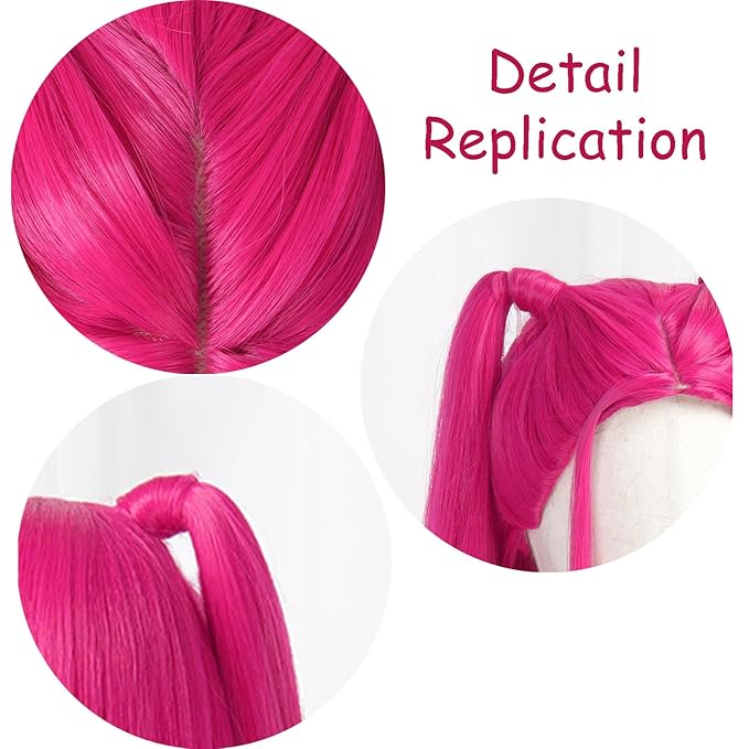 Pink Kp Style Dance Wig No Installation Needed Halloween Parties Stage Performances（Long Pink）