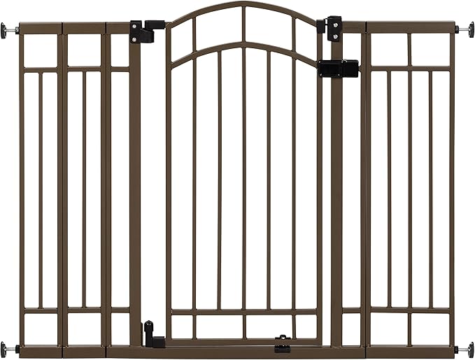 Ingenuity Decorative Extra Tall Baby Gate & Dog Gate, 28.5"-48" Wide, 36" Tall, Hardware or Pressure Mounted, Install on Top or Bottom of Stairs, Banister, or Doorway - Bronze