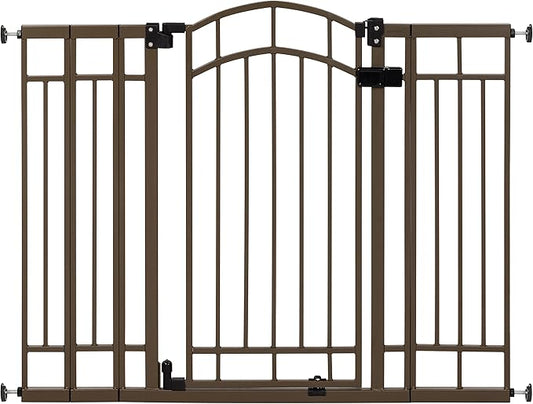 Ingenuity Decorative Extra Tall Baby Gate & Dog Gate, 28.5"-48" Wide, 36" Tall, Hardware or Pressure Mounted, Install on Top or Bottom of Stairs, Banister, or Doorway - Bronze