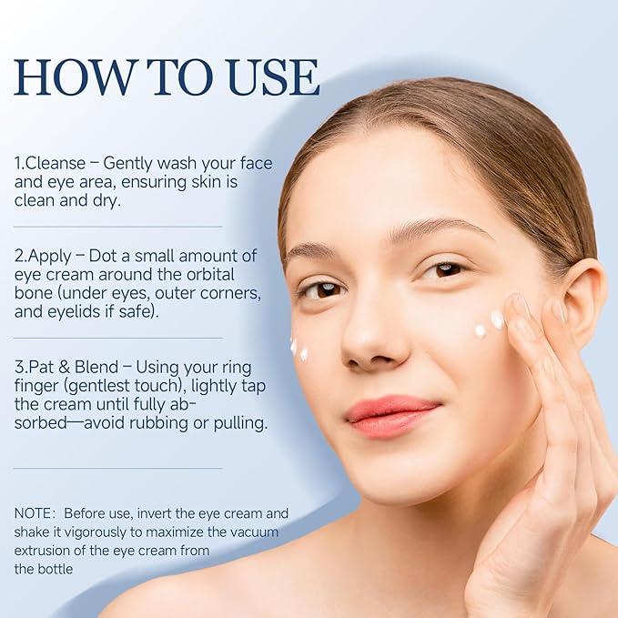 Under Eye Bags and Wrinkles, 2 Packs Eye Cream Visibly Reduces for Bags Under Eyes Bags Dark Circles Treatment for Men & Women Moisturizing Under Eye Cream