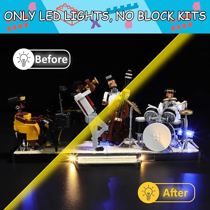 LED Light Kit for Lego 21334 Jazz Quartet Set, Compatible with Lego 21334 Building Blocks Model(Not Include Blocks Set)