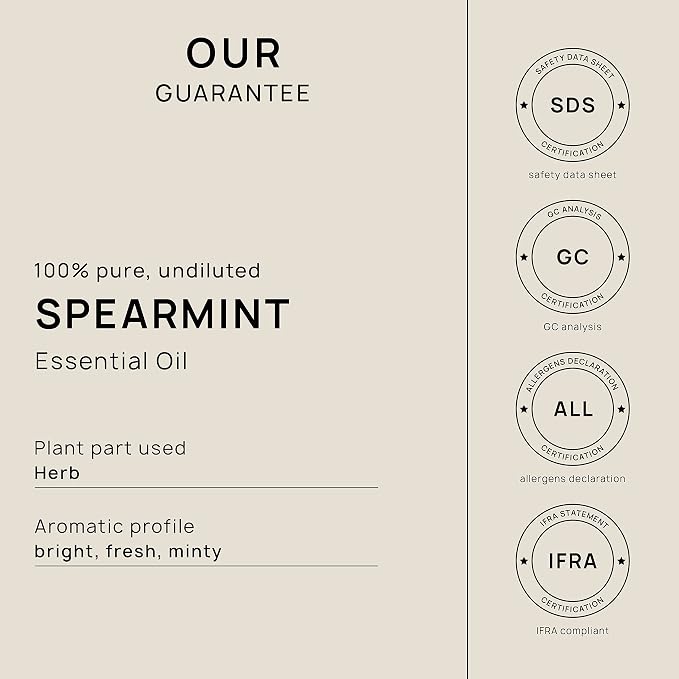 VINEVIDA Spearmint Essential Oil 32 oz - Undiluted Spearmint Oil 32 oz - Spearmint Candle Oil Scent - DIY Candle Scents for Candlemaking - Bulk Essential Oil for Soap Making