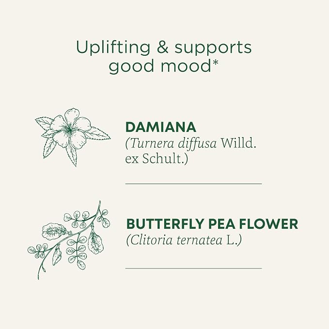 Traditional Medicinals Organic, Rosy Mood, Damiana & Butterfly Pea Flower - Uplifting Mood Support - Kosher, Non-GMO, Caffeine-Free, Compostable - 16 Tea Bags (Pack of 2)