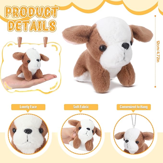 Sosation 20 Pcs Mini Stuffed Animal Dog Bulk Adopt a Puppy Favors Soft Puppy Gift Party for Kids Graduation Birthday Party Charity Donation Classroom Goodie Stuffer (Pretty Style,Multicolor)
