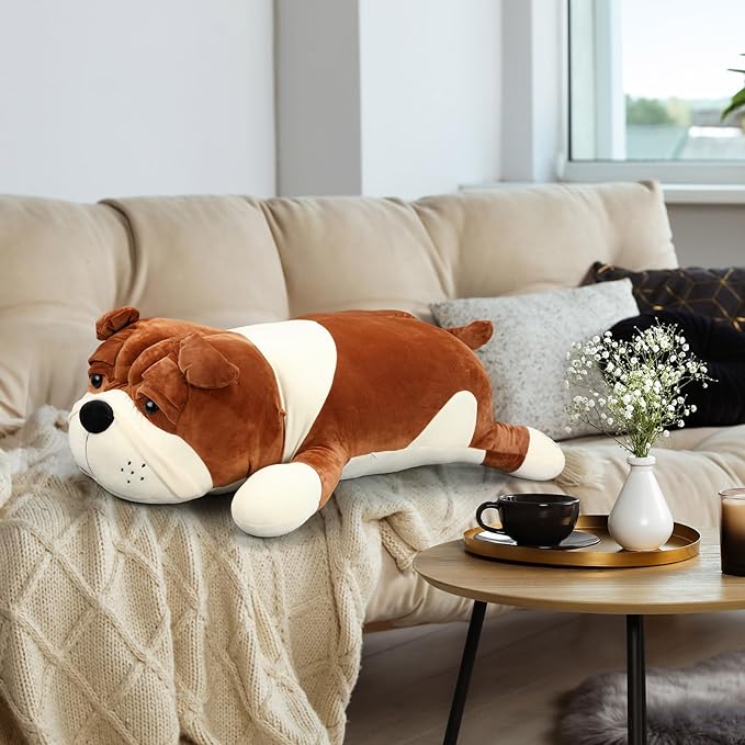 31.5'' Huggable Dog Plush, Cute Stuffed Animal, Soft Adorable Cuddle Companion for Kids Adults Boys and Girls, Plush Pillow Gift for Birthdays & Holidays