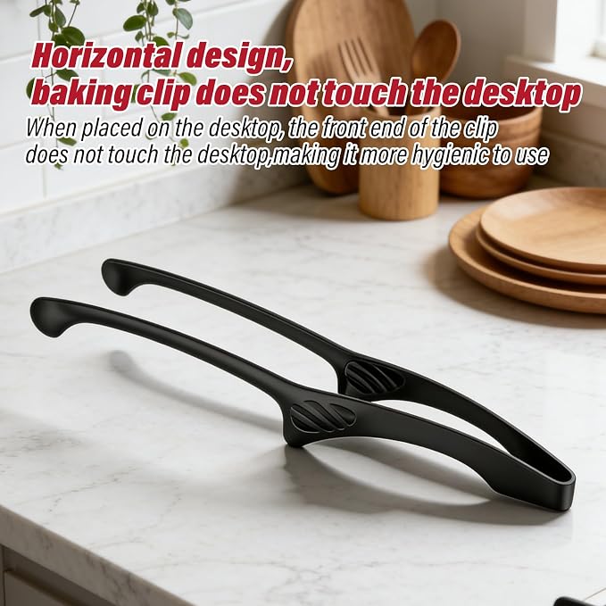 5 Pcs BBQ Tongs for Korea & Japanese Baebeque, Stainless Steel Grill Tongs Bbq Tong Self Standing Grilling Stencils(5 Pcs Black Rounds Tips)