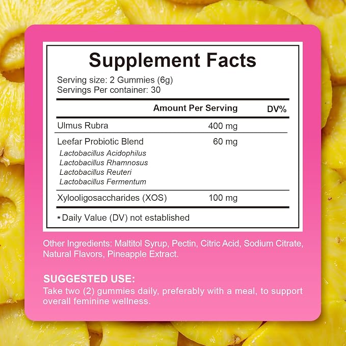 NIFEISHI Vaginal Probiotics, Feminine Balance Probiotics Gummies for Women, Pineapple Gummies for Women pH, Improve Immune,Promotion of Womens Health - 60 Gummies
