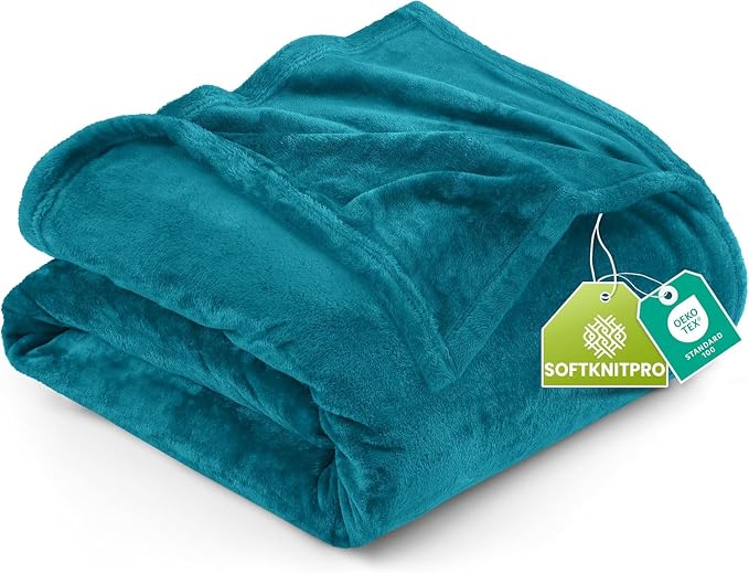 Utopia Bedding Soft Fleece Bed Blanket Twin Size Turquoise (90x66 Inch) | Microfiber Plush Warm Lightweight Breathable Cozy Blanket Anti-Static, All Season Use, Gift for Women and Men