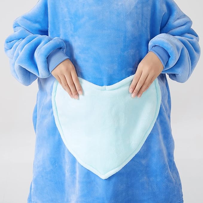 Unisex Animal Wearable Hoodie Blanket,Snuggly Blanket with Sleeves, Comfy Warm Sweatshirt with Pocket,for Kids