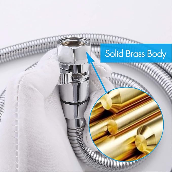 Shower Douche Cleansing System, 7 Holes Deep Shower Douche Cleaning System Kit, Regulator and 59 inch Hose