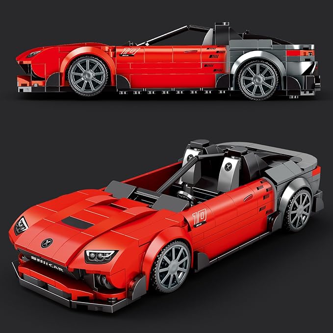 HIGH GODO Sports Car Building Set, MOC Racing Car Decor Model Kit, Cool Cars Toys Gifts for Adults Teens Age 14+ (355 Pieces)