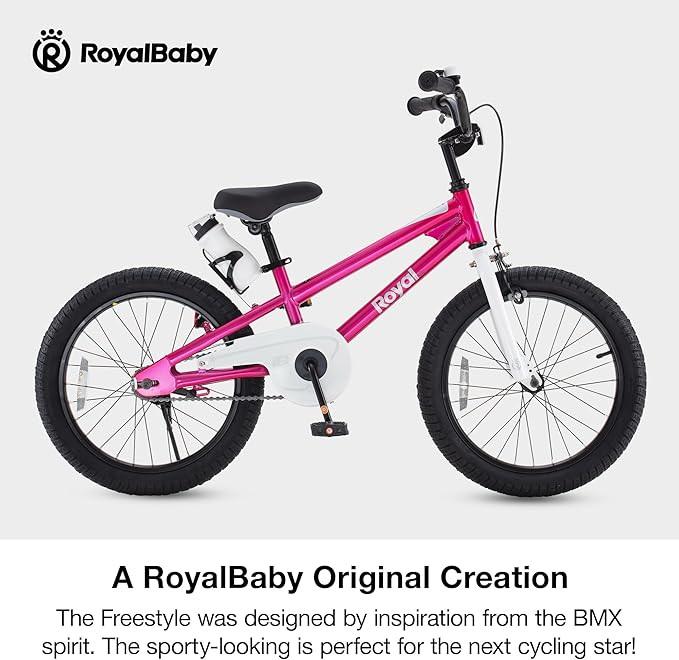 RoyalBaby Kids Bike Freestyle Classic & EZ Balance Pedal Switchable Bicycle, 12 14 16 18 Inch, 3-10 Years Toddler to Big Kids