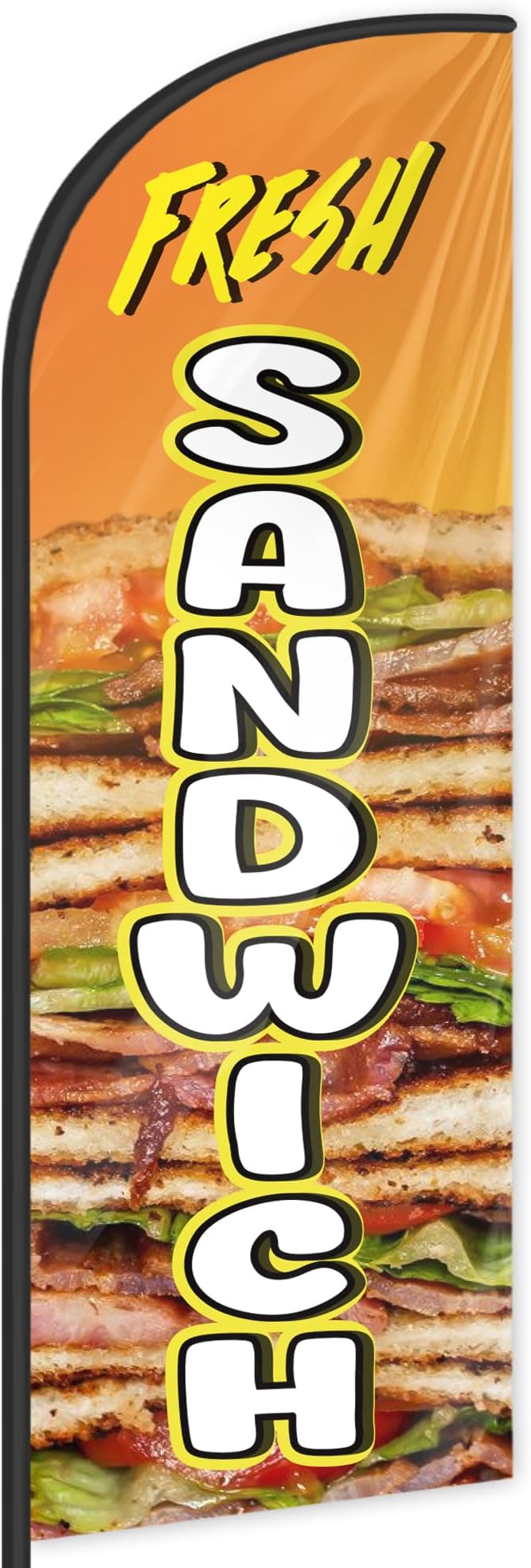 Sandwich Feather Flag for Storefronts Fairs,6 FT (Flagpole Not Included) | Business Advertising Flag