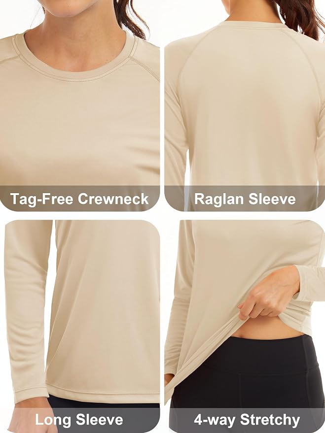 MAGCOMSEN Women's Long Sleeve Shirts UPF 50+ Sun Protection Shirts for Hiking Fishing Workout Rash Guard