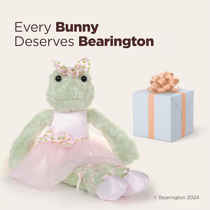 Bearington Collection Ballerina Themed Stuffed Animal - Ballet Doll - Dance Recital Gifts for Girls - Frog Pirouette - 14"