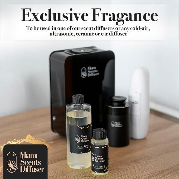 Pure Linen Breeze Essential Oil Refill Luxury Hotel Inspired, Long Lasting Aroma for Home & Office Diffuser, 120ml Fresh Blend of Powder Musk and Lily of The Valey, Scent for Spa Wellness Aromatherapy