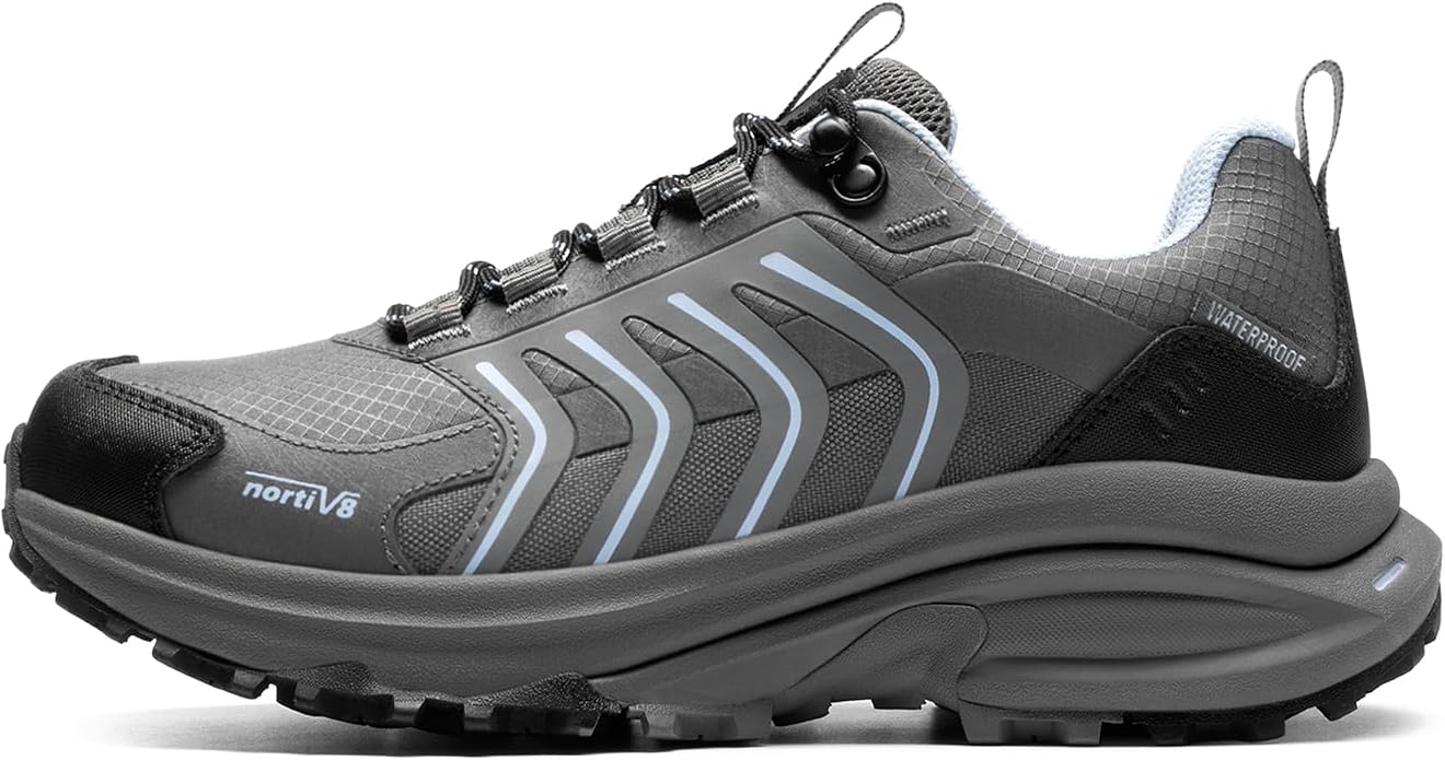 NORTIV 8 Women's Waterproof Hiking Shoes Lightweight Travel for Walking All Day Comfort Non-Slip Outdoor Trekking Camping Climbing Fashion Sneakers Armadillo FieldLite