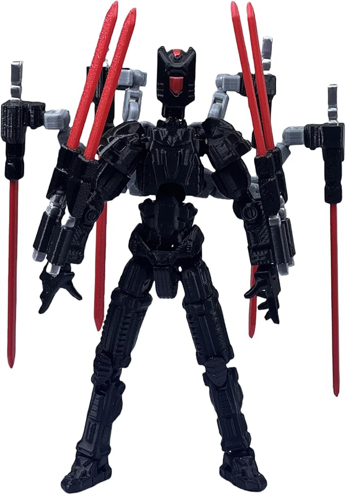 Assembly Completed T13 Action Figure,3D Printed Multi-Jointed Movable, Nova 13 Action Figures Desktop Decorations for Game Lovers Toy (Black)