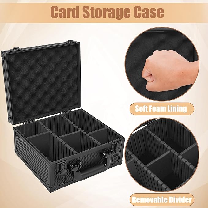 Toploaders Storage Box for 3" x 4" 35pt Rigid Card, Top Loader Storage with 5 Partition Holds 350+ Toploaders, Magnetic Card Holders