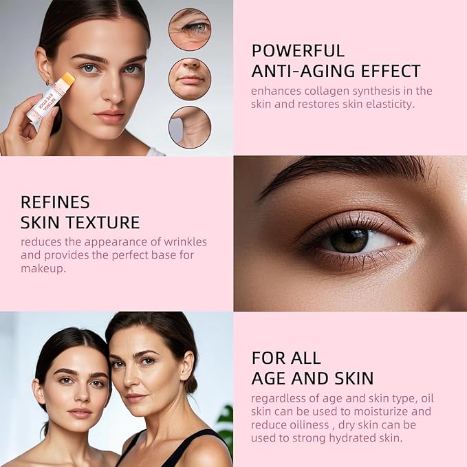 Retinol Eye Stick, Anti-Aging Eye Cream, Skincare for Wrinkles, Dark Circles, Puffiness - Retinol Eye Balm Moisturizes, Softens & Nourish Skin，All-in-One Face Skincare Treatment (0.13oz *24pcs)