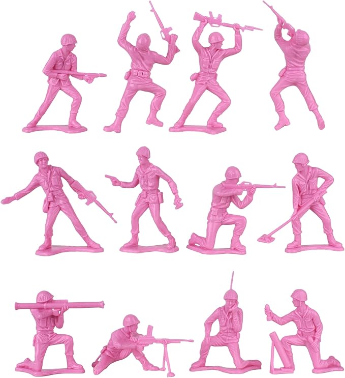 TimMee Plastic Army Men - Pink 48pc Toy Soldier Figures - Made in USA