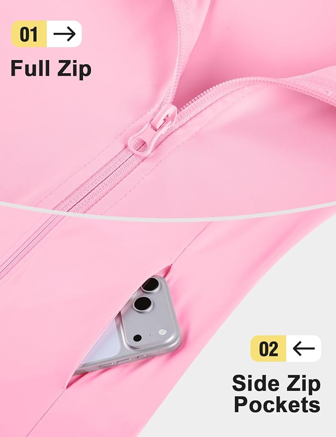Women's Golf Vest with Pleated Tennis Skirt Hem Lightweight Full Zip Sleeveless Athletic Shirts with Pockets