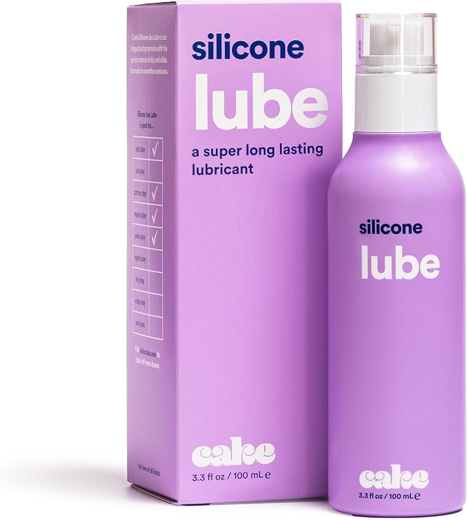 Hello Cake Silicone-Based Lube – Silky Smooth & Ultra Slippery, Long Lasting Premium Personal Lubricant – Water Resistant Lube for Men, Women, and Couples 3.3 fl oz