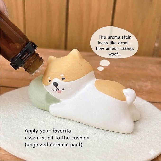 Passive Stone Diffuser, Cute Animal Series Aromatherapy Oil Diffuser for Tabletop Decor (1, Napping Otter)