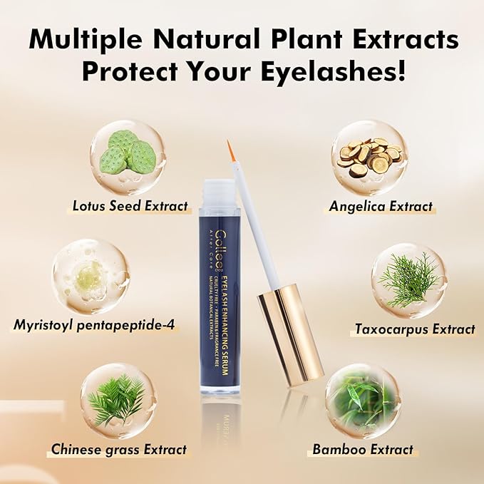 Eye Lash Serum for Fuller & Longer Looking Advanced Lash Enhancing Treatment Eyebrow Growth Support Serum with Natural Formula, 6ml (type 1)