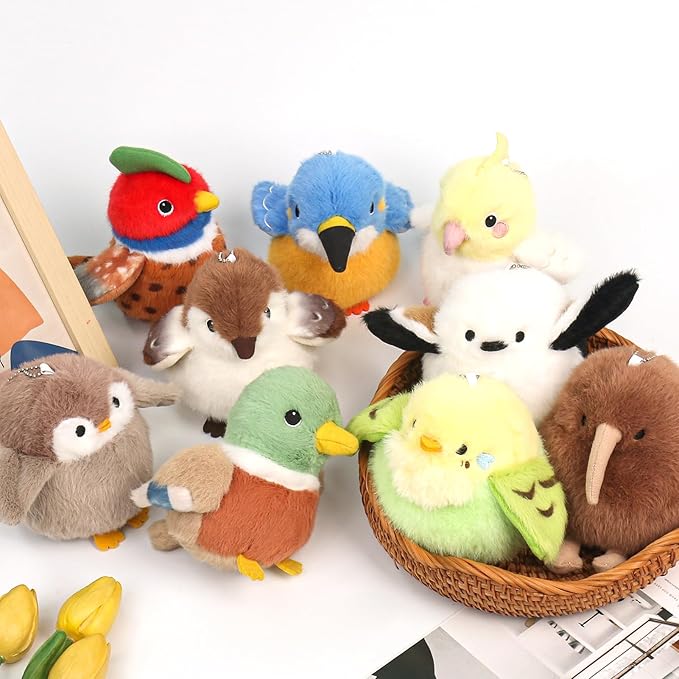 Bird Stuffed Animal Realistic Cute Kingfisher Bird Plush Backpack Pendant Simulation Toy Plush Suitable Christmas Birthday Valentine's Day Gift for Kids