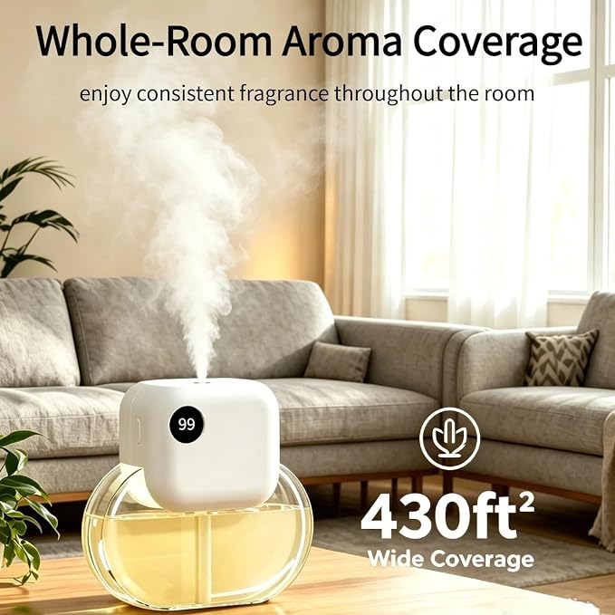 Aromatherapy Diffuser & Essential Oil Set - GloryAir 170ML Essential Oil Diffuser for Home with 6 Adjustable Mist Levels, 90 Days Runtime, Quiet 35dB, 7-Color Lights, Diffuser for Room(Rose Amber)