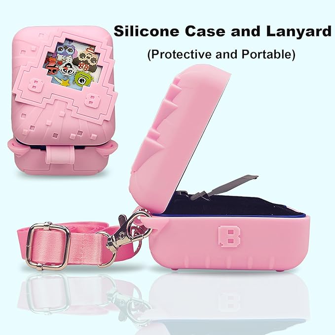 JCHPINE Silicone Cover Case for Bitzee Disney Interactive Digital Pet and Case, Protective Skin Sleeve for Bitzee Disney Virtual Electronic Pets (Pink)
