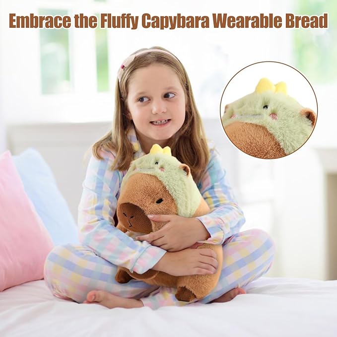 Capybara Plush Toy Pillow, 12" Cute Capybara Stuffed Animal, Soft Plushie Toy Doll Pillow for Girls & Boys, Kawaii Stuffed Animal Hugging Birthday Decorations Gifts