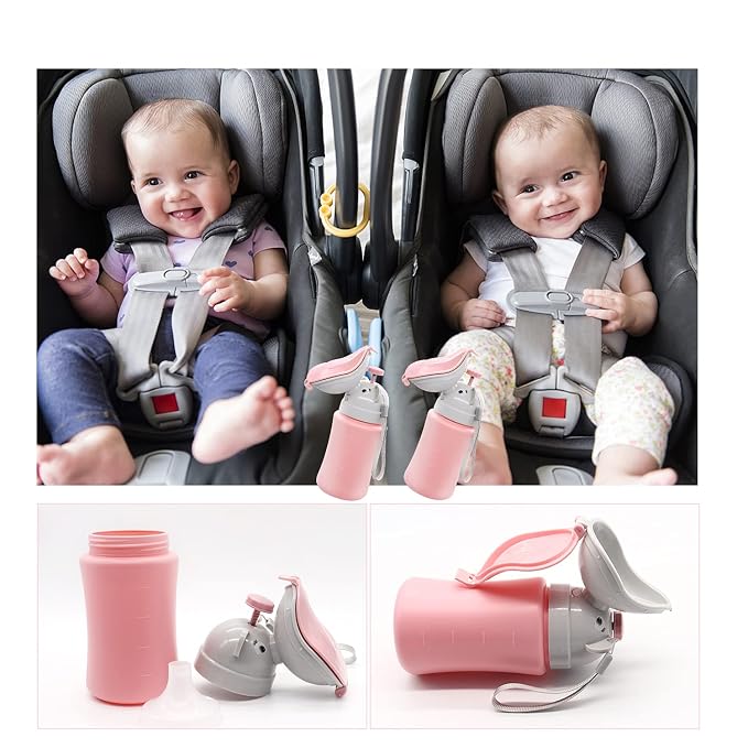 Pee Bottle for Kids - Travel Urinal Portable Potty Pee Cup for Girl Child Toddler Baby Urinal Emergency Toilet for Car Travel Road Trip Essentials Camping Potty Pee Training Leak Proof