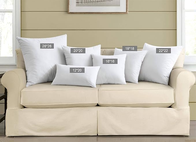 puredown® 18x18 Pillow Inserts, Feather Down Filled for Support, Set of 2 | Fluffy & Supportive, Feather Down Filled, Throw Pillow Insert for Couch, Chairs, Bed, Sofa, Office Decoration