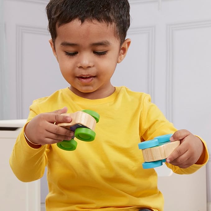 Melissa & Doug First Play Wooden Animal Stacking Cars (3 pcs)