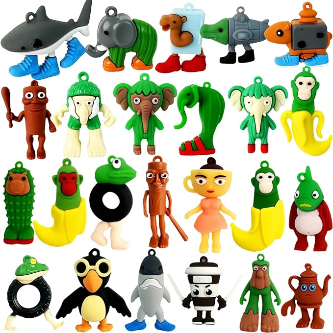 Italian Brainrot, Tralalero Tralala, Tung Tung Tung Sahur 24 Viral Animals, Funny Animals 2.5", Decorations Gifts for Fans Office Room Figurine Decor