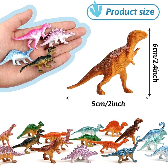 Dinosaur Figures, Plastic Mini Dinosaur Figure Set Including T-rex, Stegosaurus, Monoclonius for Party Favors, Christmas Valentines Day Gifts, 78 Pack