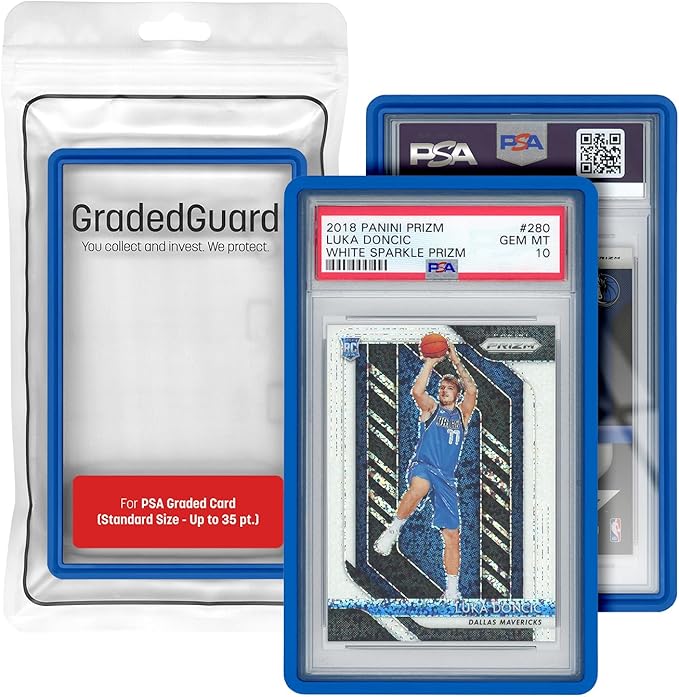GradedGuard PSA Card Slab Protector Case, Standard PSA Size, Impact Resistant TPU Holder, Drop & Scratch Proof Frame for Graded Sports TCG Collectible Trading Cards. (Royal)
