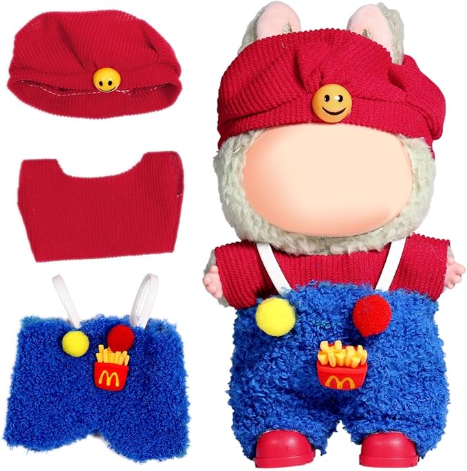 AICase for 17cm Doll Clothes/Outfit,Clothing Set for 17cm Doll,3 Piece Set Hat Clothing,Boys and Girls Stylish Adorable Clothes Accessories_10