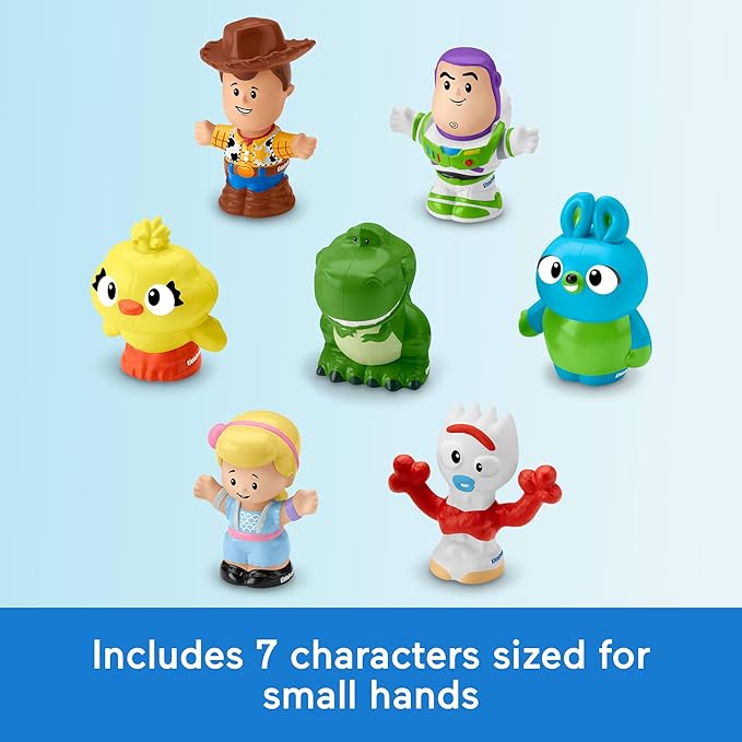 Fisher-Price Little People Toddler Toy Disney Toy Story 7 Friends Figure Set with Woody & Buzz Lightyear for Pretend Play Ages 18+ Months (Amazon Exclusive)