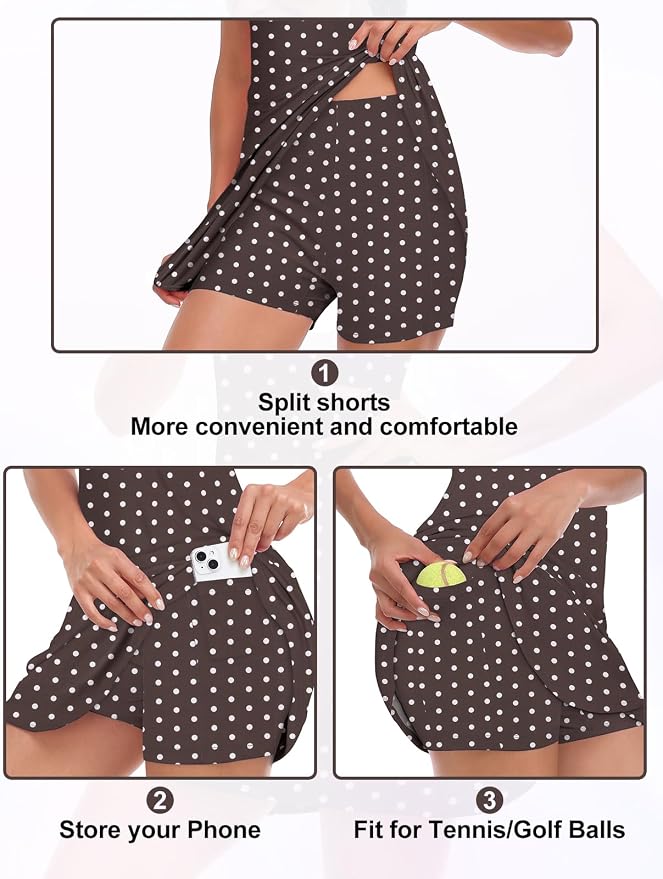 Viracy Tennis Dress for Women Sleeveless Golf Dresses with Shorts and Pockets Ruffle Zip Up Stand Collar Golf Outfits