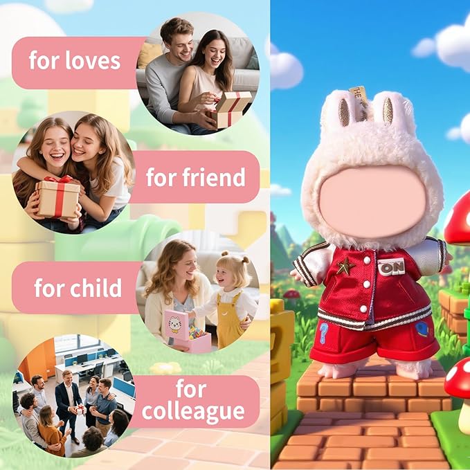 Coolcandy 17cm Doll Clothes, Fashionable Dolls Outfit with Accessories Suit, Stylish Adorable Dolls Clothes Set, Soft Fabric, Detailed Stitching(Doll Not Included)
