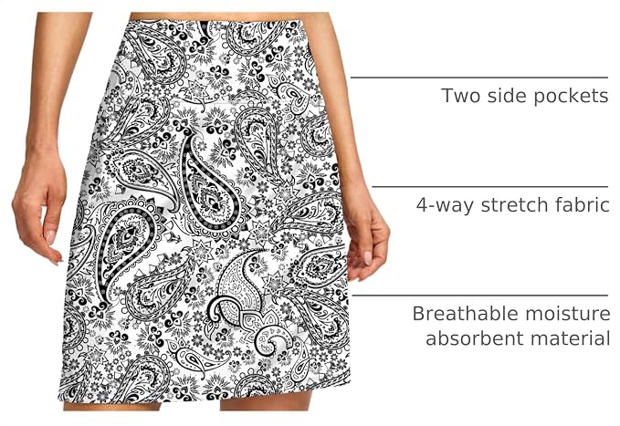 G Gradual 19" Skorts for Woman with Pockets High Waist Golf Skirt | Lightweight, Stretchy, Breathable, Tummy Control, Built-in Shorts, Athletic, Tennis, Pickleball, Casual Summer