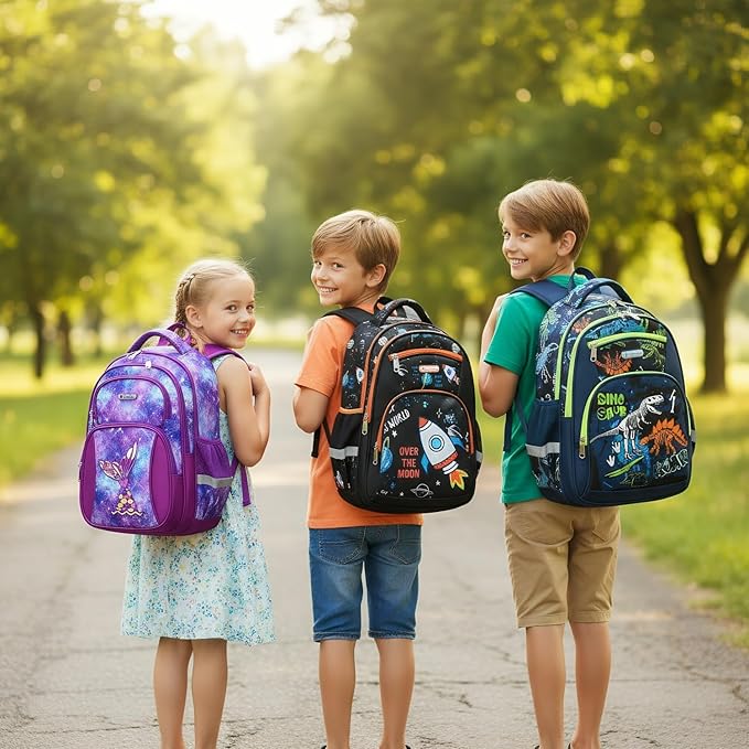 Cusangel Backpack for Boys Girls School Bookbags,Kindergarten Elementary Middle School Lightweight Waterproof Multifunctional Large Capacity for Backpack (16 inch Space Fun Prints)